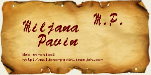 Miljana Pavin vizit kartica